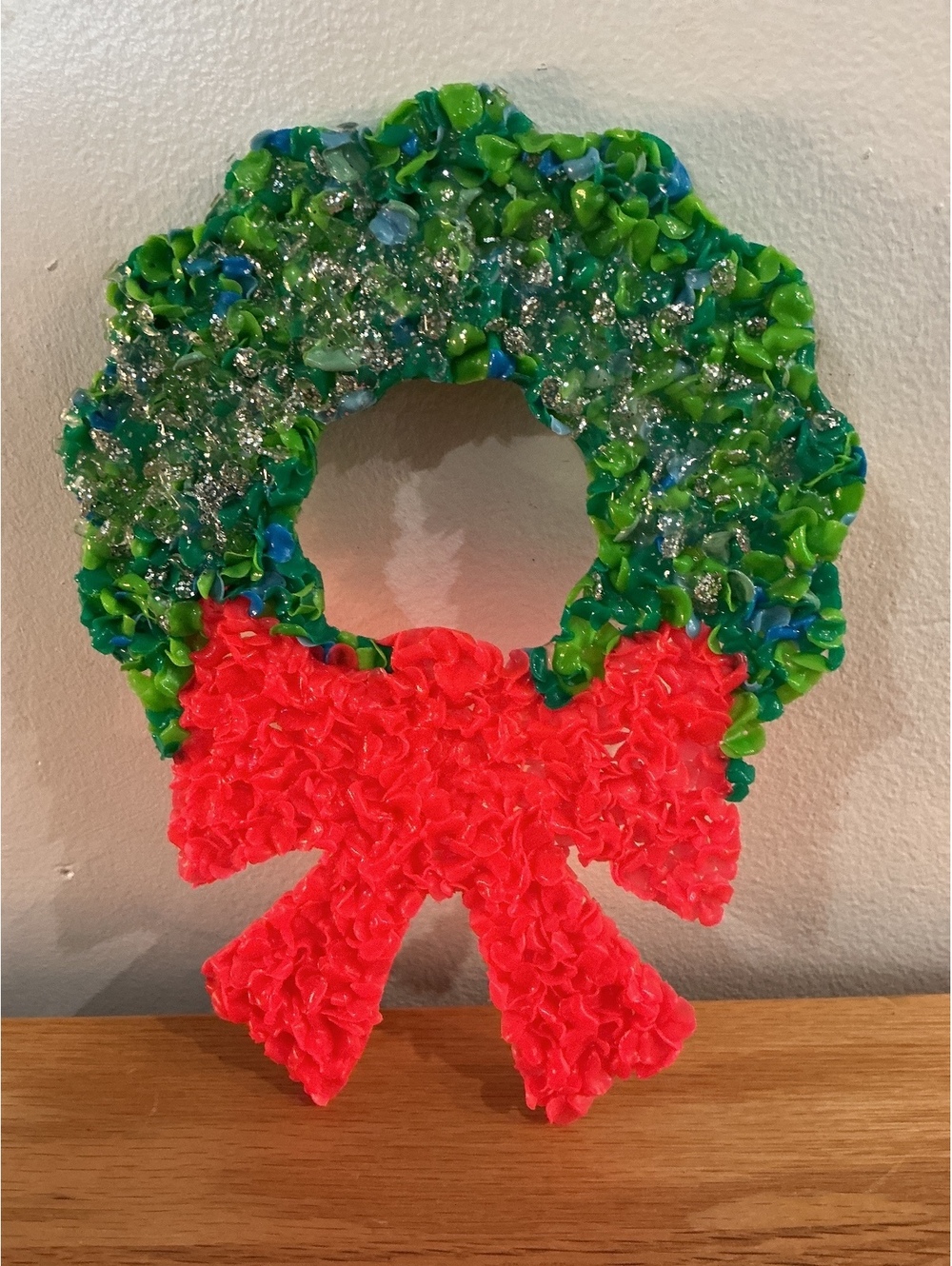 Mini popcorn decoration Christmas wreath